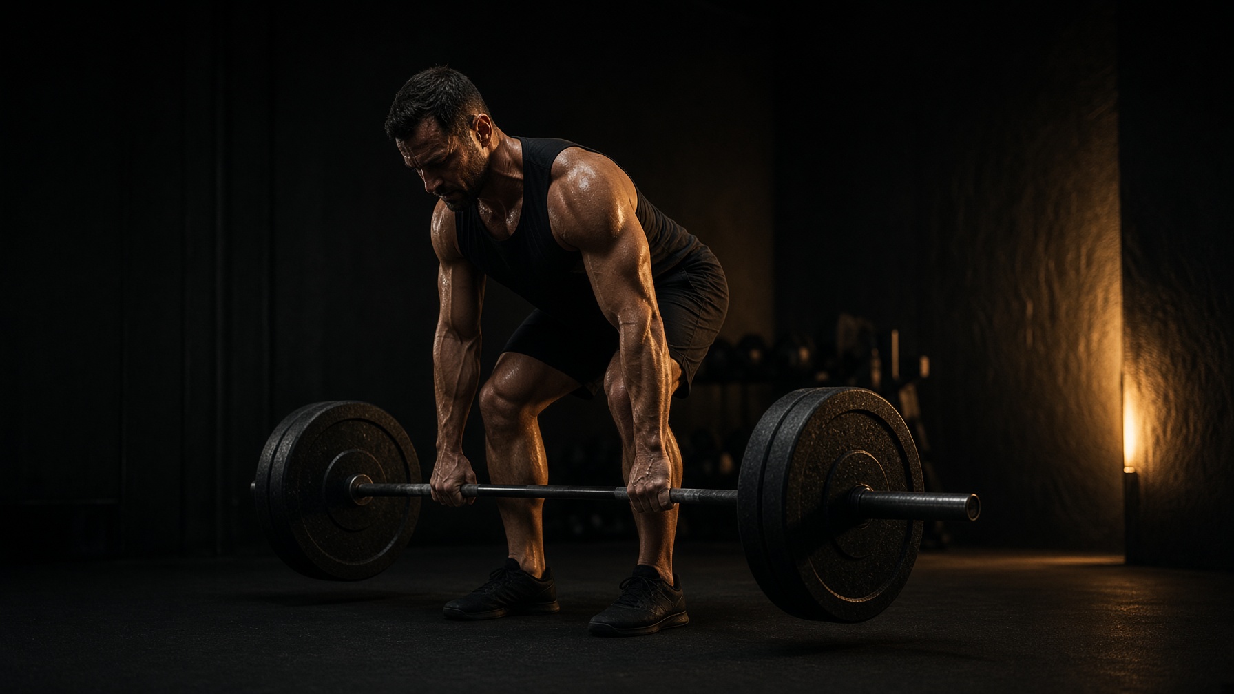 Heavy barbell training in a private studio